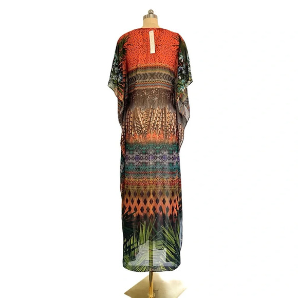 NWT La Blanca long maxi beach resort boho Tropical dress cover up S / M - Picture 6 of 9